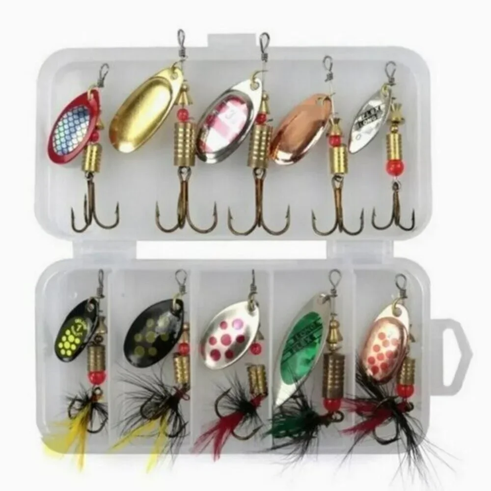 #1 Dad Gift! Fishing Lure Key Chain - Black Onyx + Metal Spoon Lure Key Ring!